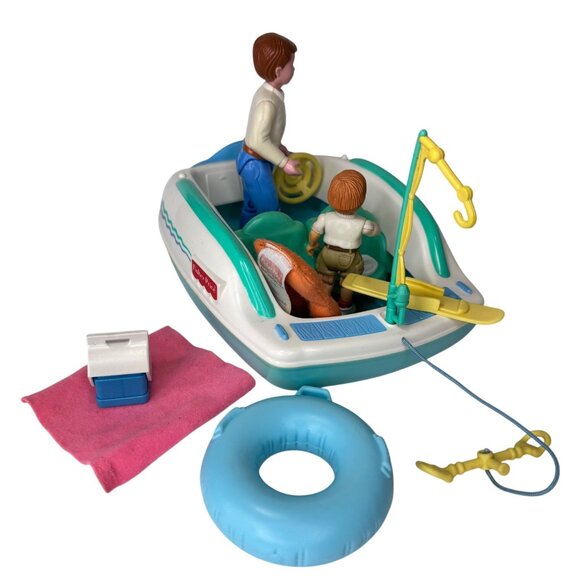 Fisher-Price 1997 Plastic Toy Speed Boat Playset Accessories & Figures Vintage - Picture 6 of 16